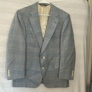 Vintage Austin Reed of Regent Street Gottschalk’s light grey/blue plaid blazer